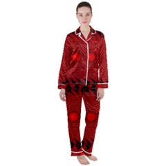 Illusion Waves Pattern Satin Long Sleeve Pajamas Set by Sparkle