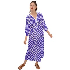 Illusion Waves Pattern Grecian Style  Maxi Dress by Sparkle