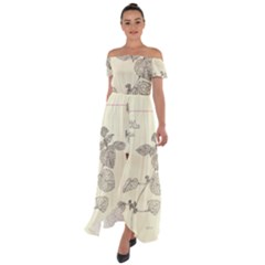 Lemon Balm Off Shoulder Open Front Chiffon Dress by Limerence