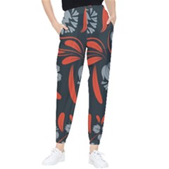 Folk Flowers Print Floral Pattern Ethnic Art Tapered Pants by Eskimos