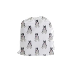 Cute Husky Puppies Drawstring Pouch (medium) by SychEva