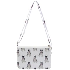 Cute Husky Puppies Double Gusset Crossbody Bag by SychEva