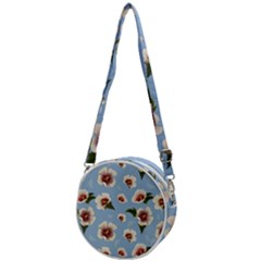 Hibiscus Flowers Crossbody Circle Bag by SychEva