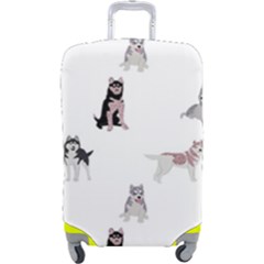 Husky Dogs With Sparkles Luggage Cover (large) by SychEva