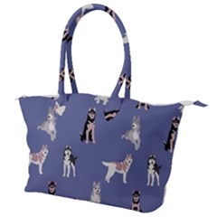 Husky Dogs With Sparkles Canvas Shoulder Bag by SychEva