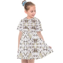 Folk Flowers Print Floral Pattern Ethnic Art Kids  Sailor Dress by Eskimos