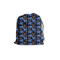 Blue Tigers Drawstring Pouch (medium) by SychEva