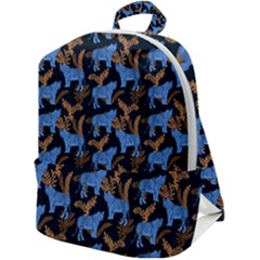 Blue Tigers Zip Up Backpack by SychEva