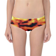 Red  Waves Abstract Series No5 Classic Bikini Bottoms by DimitriosArt