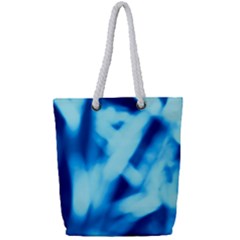 Blue Abstract 2 Full Print Rope Handle Tote (small) by DimitriosArt