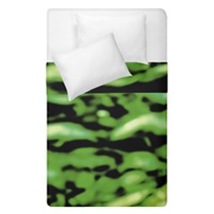 Green  Waves Abstract Series No11 Duvet Cover Double Side (single Size) by DimitriosArt