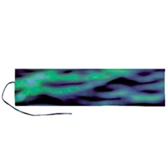 Green  Waves Abstract Series No6 Roll Up Canvas Pencil Holder (l) by DimitriosArt