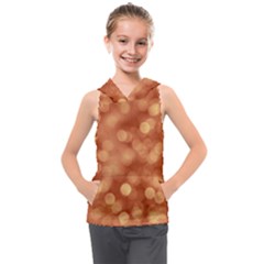 Light Reflections Abstract No7 Peach Kids  Sleeveless Hoodie by DimitriosArt