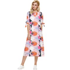 Digi Anim Bow Sleeve Chiffon Midi Dress by Sparkle