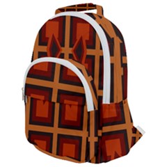 Abstract Pattern Geometric Backgrounds   Rounded Multi Pocket Backpack by Eskimos