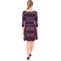 Floral folk damask pattern Fantasy flowers Floral geometric fantasy Quarter Sleeve Front Wrap Dress View2