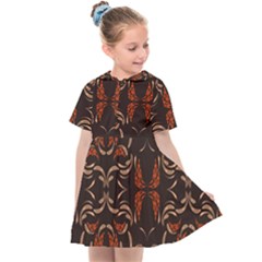 Floral Folk Damask Pattern Fantasy Flowers Floral Geometric Fantasy Kids  Sailor Dress by Eskimos