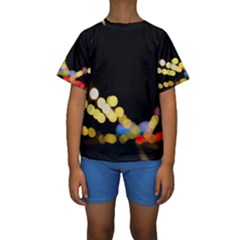 City Lights Series No3 Kids  Short Sleeve Swimwear by DimitriosArt