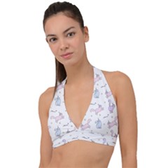 Unicorn Cats Pattern 2 Halter Plunge Bikini Top by Littlebird