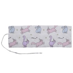 Unicorn Cats Pattern 2 Roll Up Canvas Pencil Holder (m) by Littlebird