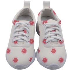 Lips Bubblegum Pattern Kids Athletic Shoes by Littlebird