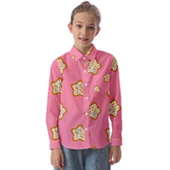 Cookies Pattern Pink Kids  Long Sleeve Shirt by Littlebird