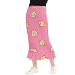 Cookies Pattern Pink Maxi Fishtail Chiffon Skirt by Littlebird