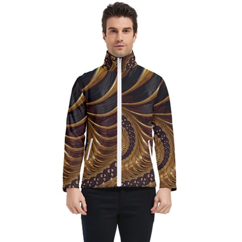 Shell Fractal In Brown Men s Bomber Jacket by SomethingForEveryone