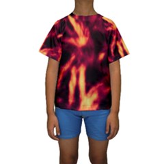 Lava Abstract Stars Kids  Short Sleeve Swimwear by DimitriosArt