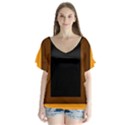 Gradient V-Neck Flutter Sleeve Top View1