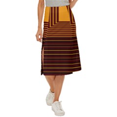 Gradient Midi Panel Skirt by Sparkle