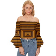 Gradient Off Shoulder Flutter Bell Sleeve Top by Sparkle