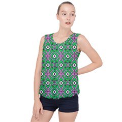 Abstract Illustration With Eyes Bubble Hem Chiffon Tank Top by SychEva