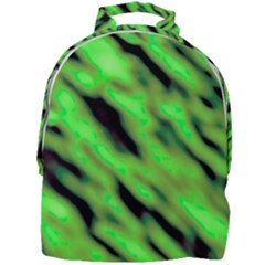 Green  Waves Abstract Series No7 Mini Full Print Backpack by DimitriosArt