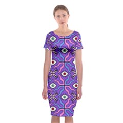 Abstract Illustration With Eyes Classic Short Sleeve Midi Dress by SychEva