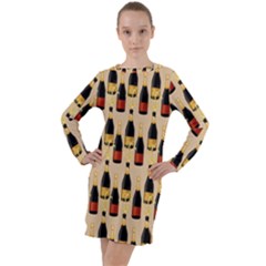 Champagne For The Holiday Long Sleeve Hoodie Dress by SychEva