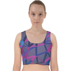 3d Lovely Geo Lines Velvet Racer Back Crop Top by Uniqued