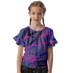 3d Lovely Geo Lines Kids  Cut Out Flutter Sleeves by Uniqued