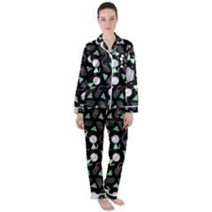 Digital Illusion Satin Long Sleeve Pajamas Set by Sparkle