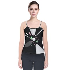 Digital Illusion Velvet Spaghetti Strap Top by Sparkle