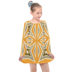 Abstract Pattern Geometric Backgrounds   Kids  Long Sleeve Dress by Eskimos