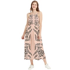 Floral Folk Damask Pattern  Boho Sleeveless Summer Dress by Eskimos