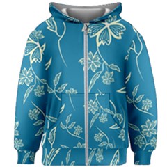 Folk Flowers Print Floral Pattern Ethnic Art Kids  Zipper Hoodie Without Drawstring by Eskimos