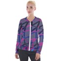 3d Lovely Geo Lines Velvet Zip Up Jacket View1