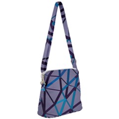 3d Lovely Geo Lines 2 Zipper Messenger Bag by Uniqued