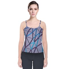 3d Lovely Geo Lines 2 Velvet Spaghetti Strap Top by Uniqued