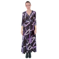 3d Lovely Geo Lines Vi Button Up Maxi Dress by Uniqued