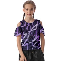 3d Lovely Geo Lines Vi Kids  Butterfly Cutout Tee by Uniqued