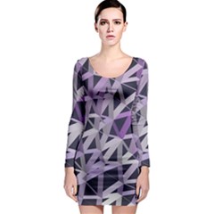 3d Lovely Geo Lines  Iv Long Sleeve Bodycon Dress by Uniqued