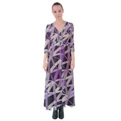 3d Lovely Geo Lines  Iv Button Up Maxi Dress by Uniqued